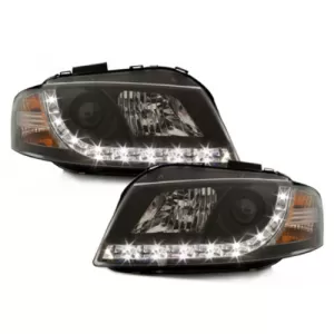 Headlights LED DRL DAYLIGHT suitable for Audi A3 8P (05.2003-03.2008) Black