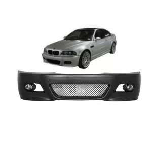 Front Bumper with Fog Lights suitable for BMW 3 Series Coupe Cabrio Sedan Estate E46 (1998-2004) M3 Design