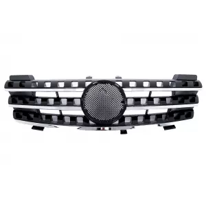 Front Grille suitable for Mercedes ML M-Class W164 (2005-2008) Black Chrome