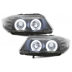 Headlights suitable for BMW 3 Series E90 E91 Touring (2005 - 09.2008) 2 CCFL Halo Rims Black