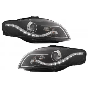 Headlights LED DRL DAYLIGHT suitable for Audi A4 B7 (11.2004-03.2008) Black