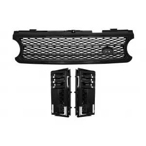 Central Grille and Side Vents Assembly suitable for Land Range Rover Vogue III L322 (2006-2009) Black Grey Autobiography Supercharged Edition