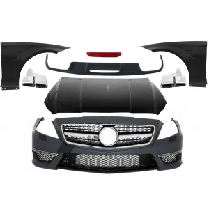 Complete Body Kit with Exhaust Muffler Tips suitable for Mercedes CLS W218 C218 Sedan (2011-2017) CLS63 Design