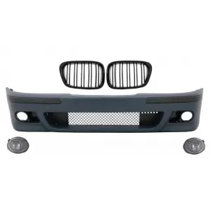 Front Bumper suitable for BMW 5 Series E39 (1995-2003) with Fog Lights and Central Kidney Grilles Double Stripe M5 Look