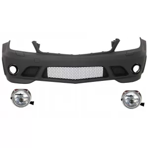 Front Bumper with Fog Light Projectors suitable for Mercedes C-Class W204 (2007-2012) C63 Design