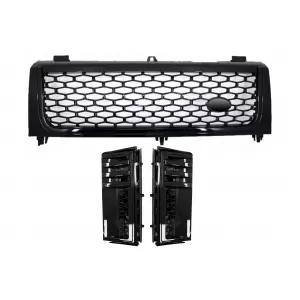 Central Grille and Side Vents Assembly suitable for Land Range Rover Vogue III L322 (2002-2005) All Black Autobiography Supercharged Edition