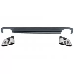 Rear Bumper Valance Diffuser suitable for Audi A7 4G (2010-2014) with Exhaust Tips S7 Facelift Design