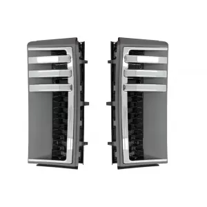 Side Vents Grilles suitable for Land Range Rover Vogue III L322 (2002-2012) Gray Piano Black Edition New Autobiography Design