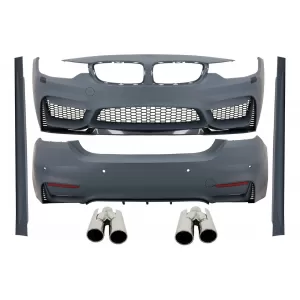 Complete Body Kit suitable for BMW 4 Series F32 Coupe F33 Cabrio (2013-2019) M4 Design with Exhaust Muffler Tips ACS Design