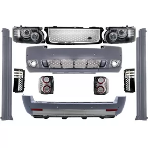 Complete Conversion Autobiography Design Body Kit suitable for Land Range Rover Vogue L322 (2002-2012) Retrofit to Facelift Black Silver Grille Edition 2010+
