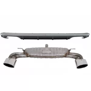 Rear Bumper Valance Diffuser suitable for Audi A3 8V Hatchback Sportback (2012-2015) with Complete Exhaust System S3 Design