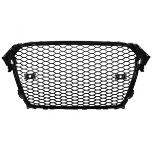 Badgeless Front Grille suitable for Audi A4 B8 Facelift (2012-2015) RS Design Piano Black With and Without PDC
