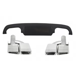 Rear Bumper Diffuser with Exhaust Muffler Tips suitable for Mercedes S-Class W221 (2005-2013)