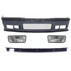 Body Kit suitable for BMW 3 Series E36 (1992-1997) With Chrome Fog Lights and Rear Bumper Spoiler M3 Design