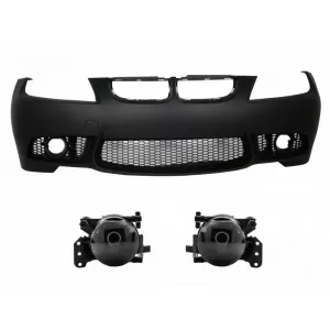 Front Bumper suitable for BMW 3 Series E90 Sedan E91 Touring (2004-2008) Non LCI M3 Design with Fog Lights Smoke