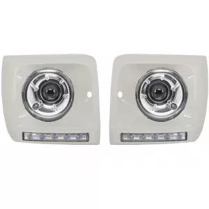 Headlights Bi-Xenon Look with Covers White LED DRL Suitable for Mercedes G-Class W463 (1989-2012) G65 Design