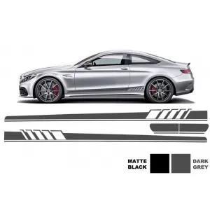 Side Decals Sticker Vinyl Dark Grey suitable for Mercedes C-Class C205 Coupe A205 Cabriolet (2014-) C63 Design - STICKERC205DG