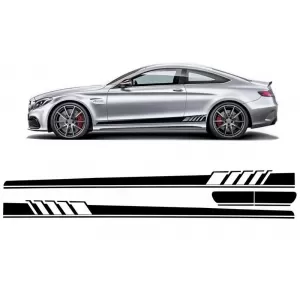 Side Decals Sticker Vinyl Matte Black suitable for Mercedes C-Class C205 Coupe A205 Cabriolet (2014-) C63 Design - STICKERC205MB