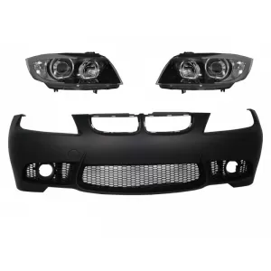 Front Bumper suitable for BMW 3 series E90 Sedan E91 Touring (2004-2008) Non LCI M3 Design with Headlights Angel Eyes