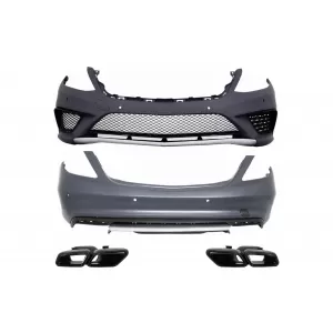 Body Kit suitable for MERCEDES Benz W222 S-Class (2013-06.2017) S65 Design with Exhaust Muffler Tips Black