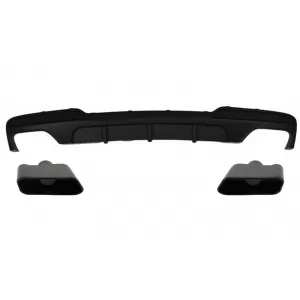 Double Outlet Air Diffuser with Exhaust Muffler Tips suitable for BMW F10 F11 (2011-2017) Sport Black Edition M-Performance 550i Design