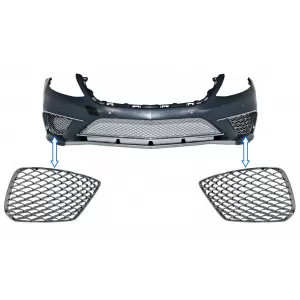 Front Bumper Chrome Side Grilles suitable for Mercedes S-Class W222 (2013-2017) S65 Design