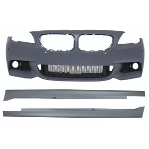 Front Bumper with Side Skirts suitable for BMW F10 F11 5 Series (2011-2014) M-Technik Design Without Fog Lamps