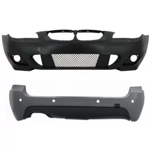 Front Bumper without Fog Lights and Rear Bumper with PDC 28mm suitable for BMW 5 Series E61 Touring 2003-2007 M-Technik Design