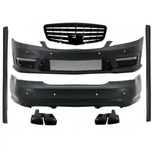 Body Kit suitable for MERCEDES Benz W221 2005-2011 A-Design with Central Grille Piano Black and Exhaust Muffler Tips Black Edition