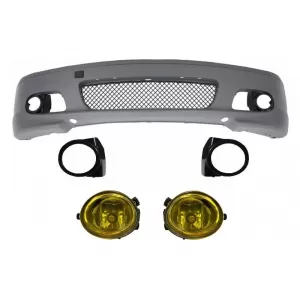 Front Bumper suitable for BMW 3 Series E46 Coupe Cabrio (1999-2007) M-tech M-technik M-Sport II Design With Yellow Fog Lights