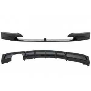 Front Bumper Spoiler and Air Diffuser suitable for BMW 3 Series F30 F31 (2011-up) M-Sport Design Shiny Black