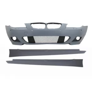 Front Bumper without Fog Lights suitable for BMW 5 Series LCI E60 E61 (2007-2010) with Side Skirts M-Technik Design