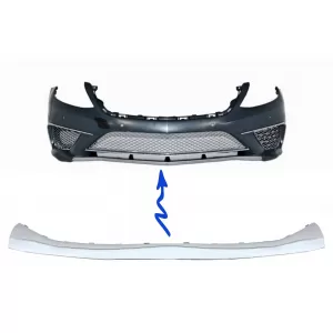 Front Bumper Spoiler Lip Upper Plate Chrome suitable for Mercedes S-Class W222 (2013-up) S65 Design