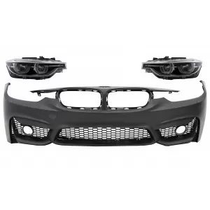 Front Bumper suitable for BMW 3 Series F30 F31 Non LCI & LCI (2011-2018) M3 Sport EVO Design with Full LED Angel Eyes Headlights - COFBBMF30M3DHL