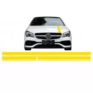 Set Sticker Matte Yellow Upper Bonnet Roof & Tailgate suitable for Mercedes CLA W117 C117 X117 (2013-2016) A Class W176 (2012-2018)