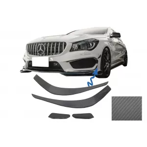 Front Bumper Splitters Fins Aero suitable for MERCEDES Benz CLA W117 C117 X117 (2013-2016) CLA45 A-Design Carbon Film Coating
