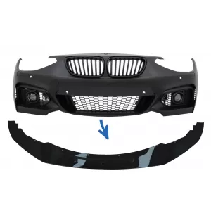 Front Bumper Lip Spoiler suitable for BMW 1 Series F20 F21 (2011-2014) 2 Series F22 F23 (2014-up) M Sport M-Performance Design
