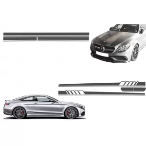 Set Sticker Side Decals & Upper Bonnet Roof Tailgate Dark Grey suitable for Mercedes C205 Coupe A205 Cabriolet (2014-up) A45 Design Edition 1