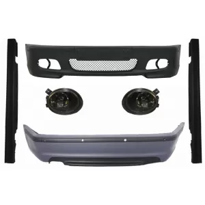 Body Kit suitable for BMW 3 Series E46 Sedan (1998-2004) Bumper with PDC Side Skirts and Fog Lights Smoke Lens M-Technik Design
