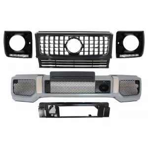 Front Bumper Assembly suitable for Mercedes G-Class W463 (1989-2012) G65 Design with Central Grille G63 GT-R Panamericana Design