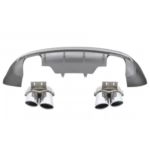 Rear Bumper Spoiler Valance Diffuser Double Outlet suitable for Audi Q5 8R Facelift (2013-2016) Standard Bumper SE