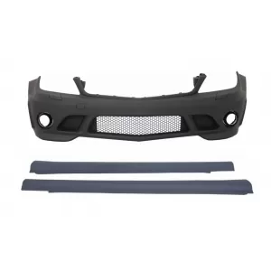 Front Bumper Side Skirts suitable for Mercedes C-Class W204 (2007-2012) C63 Design Without Fog Ligts