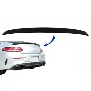 Trunk Boot Spoiler suitable for Mercedes C238 E-Class Coupe (2016-up) Design Matte Black