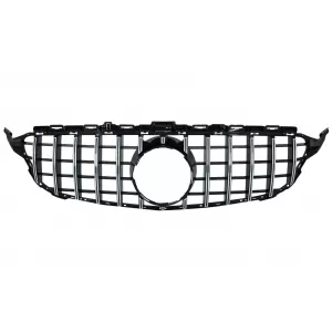 Front Grille suitable for Mercedes C-Class W205 S205 C205 A205 (2014-2018) GT-R Panamericana Design Crom Without Camera