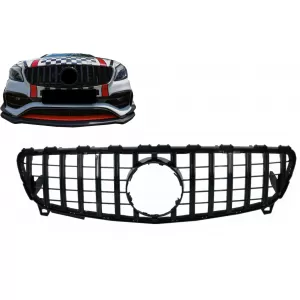 Central Grille suitable for Mercedes A-Class W176 Facelift (09.2015-2018) A45 GT-R Panamericana Design All Black