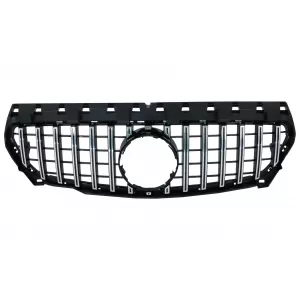Front Central Grille suitable for Mercedes CLA C117 X117 W117 (2013-2018) CLA45 GT-R Panamericana Design Black Chrome