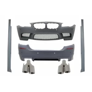 Body Kit suitable for BMW F10 5 Series (2011-2017) with Exhaust Muffler Tips Quad M5 Design