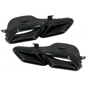 Exhaust Muffler Tips for Mercedes C-Class W205 S205 C205 A205 E-Class W213 S-Class W222 GLE C292 GLE W166 GLC W253 X253 C253 C217 (2014-up) Black Emerald
