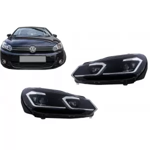 LED Headlights suitable for VW Golf 6 VI (2008-2013) With Facelift G7.5 Look Silver Flowing Dynamic Sequential Turning Lights