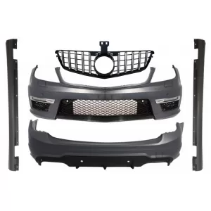 Body Kit suitable for MERCEDES C-Class W204 Facelift C63 T-Modell S204 Station Wagon Estate with Front Grille GT-R Panamericana Design Chrom